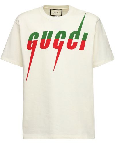 Tricou cu imprimeu Gucci - alb