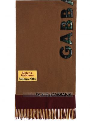 Dolce & Gabbana bufanda con logo y apliques - Marrón Dolce & Gabbana