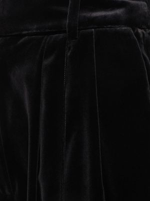 Bavlnené zamatové nohavice s vysokým pásom Alexandre Vauthier čierna