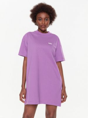 Laza szabású denim ruha Calvin Klein Jeans lila