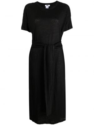 Ľanové mini šaty Dkny čierna