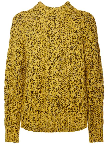 Suéter de lana de punto Moncler Grenoble amarillo