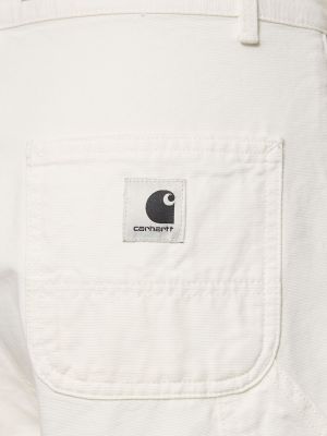 Rovné kalhoty Carhartt Wip bílé