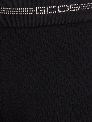 Viskózové rovné kalhoty Gcds černé