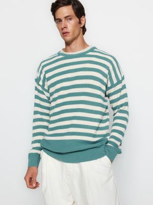 Oversize пуловер Trendyol зелено