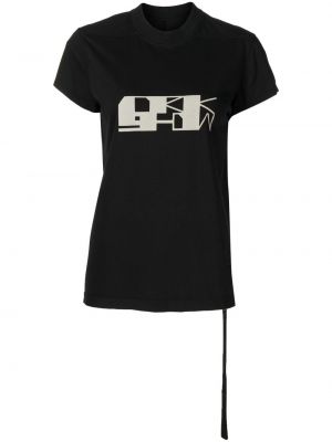 T-shirt aus baumwoll mit print Rick Owens Drkshdw schwarz