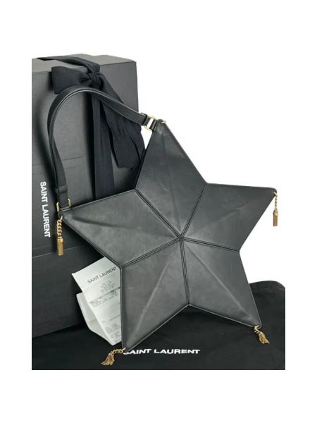 Bolsa de hombro de cuero Yves Saint Laurent Vintage negro