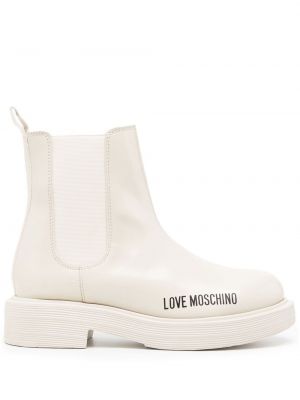 Kotníkové boty s potiskem Love Moschino bílé