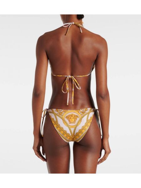 Baskılı bikini Versace bej