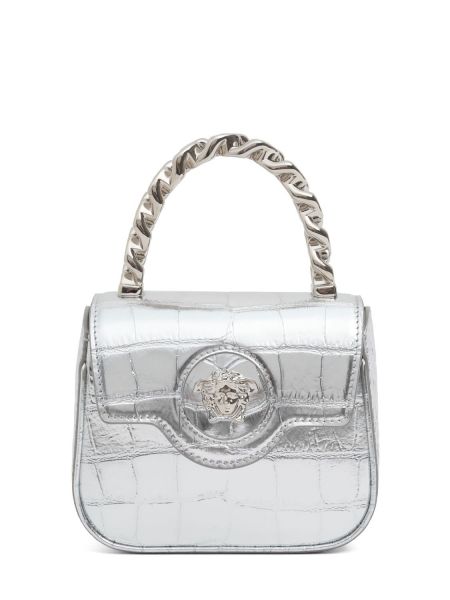 Miniväska i läder Versace silver