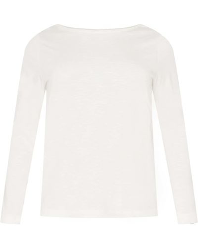 Меланж тениска с дълъг ръкав Esprit Curves бяло