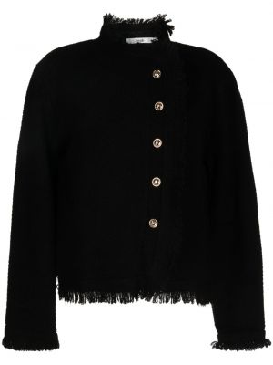 Плетено пухено яке с копчета B+ab черно