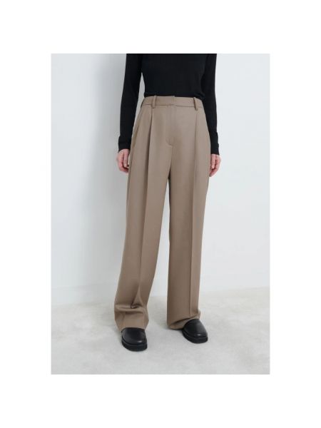 Pantalones de cintura alta Loulou Studio marrón