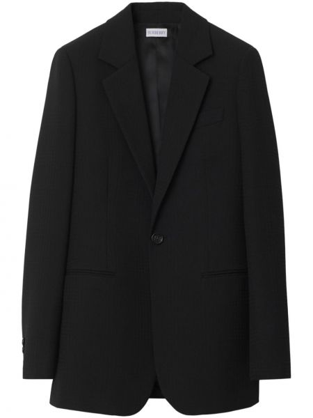 Volneni blazer s karirastim vzorcem Burberry črna