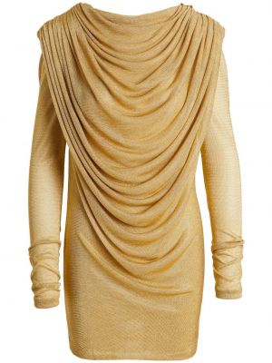 Sukienka koktajlowa drapowana Khaite złota