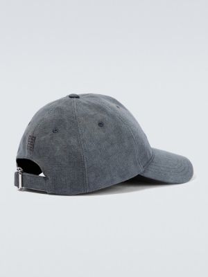 Cappello con visiera ricamato di cotone di cotone Givenchy grigio