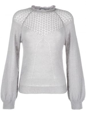 Mohérový sveter Alberta Ferretti sivá