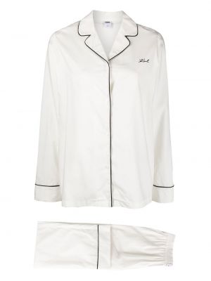 Pyjama brodée Karl Lagerfeld blanc