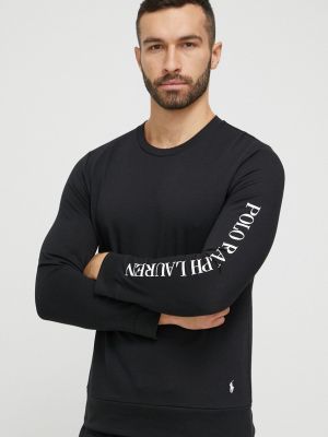 Поло тениска с принт с дълъг ръкав Polo Ralph Lauren черно