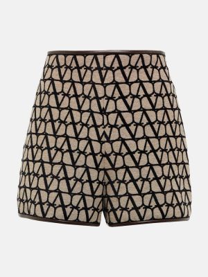 Leder shorts Valentino braun