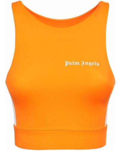 Crop top jersey Palm Angels oranžový