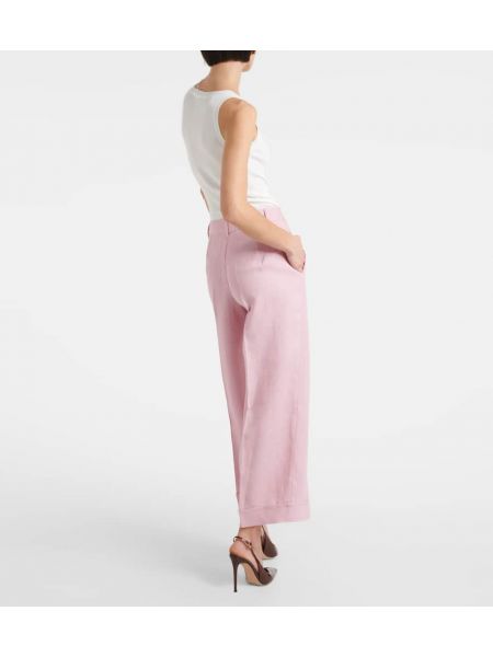 Pantalones rectos de lino 's Max Mara rosa