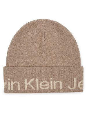 Megztas kepurė Calvin Klein Jeans pilka