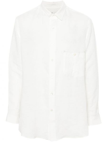 Асиметрична ленена риза Y's бяло