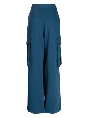 Pantalon cargo avec poches en crêpe Bambah bleu