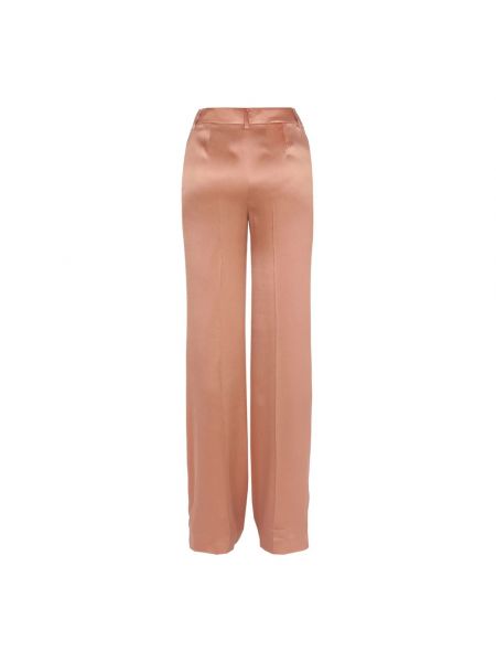 Pantalones con pliegue planchado de raso Alberta Ferretti rosa