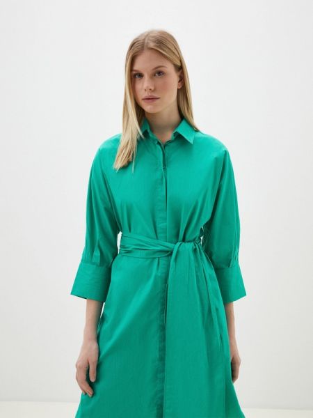 Хлопковое платье-рубашка Fresh Cotton зеленое