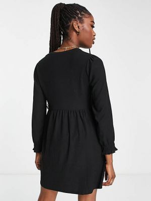 Платье из джерси с длинным рукавом из джерси свободного кроя New Look черное