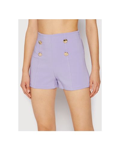 Rinascimento Pantalon scurți din material CFC0103165003 Violet Regular Fit