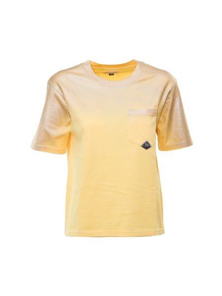 Koszulka z dżerseju gradientowa z okrągłym dekoltem Roy Rogers żółta