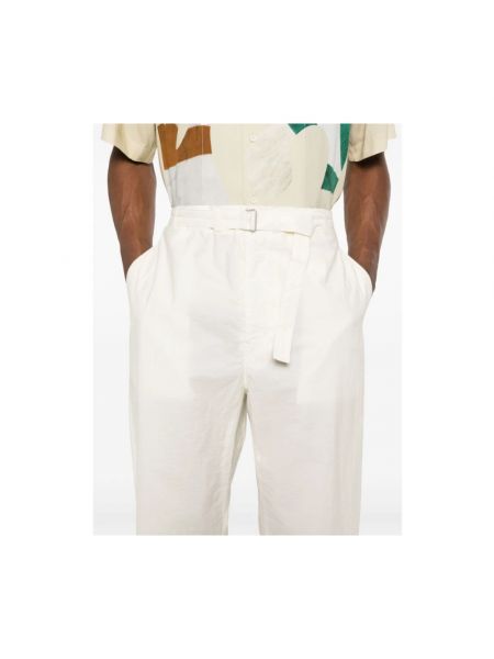 Pantalones de algodón Lemaire blanco