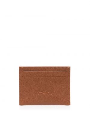 Kožená peněženka Longchamp hnědá