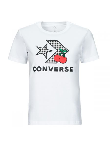 Tričko s krátkými rukávy s hvězdami Converse bílé