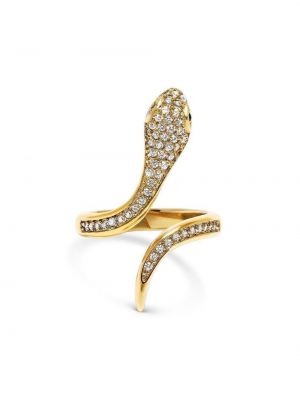 Krištáľový prsteň so vzorom hadej kože Nialaya Jewelry zlatá