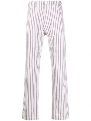 Pantalones rectos slim fit a rayas Anglozine blanco