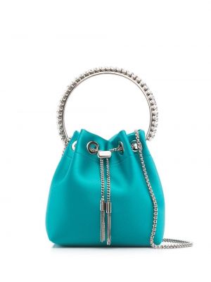 Krystaller sateng mini bag Jimmy Choo grønn