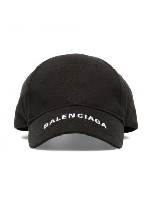 Cappello con visiera con stampa Balenciaga nero