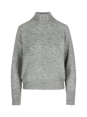 Меланжов пуловер Lolaliza сиво