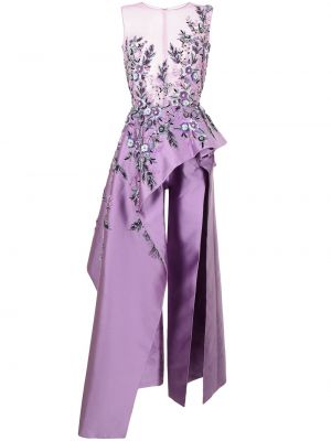 Вечерна рокля без ръкави с мъниста Saiid Kobeisy виолетово