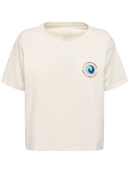 Camiseta de algodón con estampado Patagonia beige