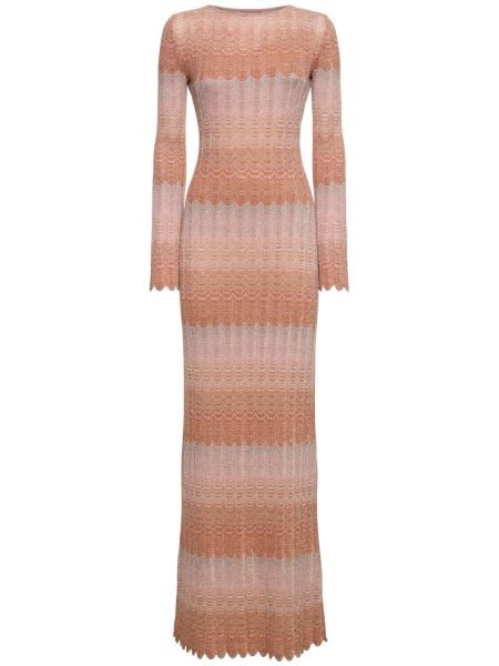 Lang ermet viskose dress Missoni rosa