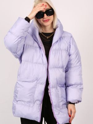 Kabát s kapucí s kapsami Madmext fialový