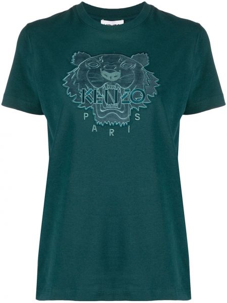 Camiseta con rayas de tigre Kenzo verde