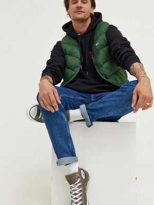 Kamizelka jeansowa puchowa Tommy Jeans zielona
