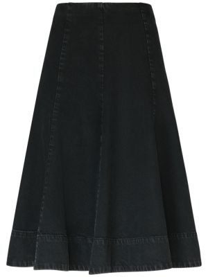 Βαμβακερή midi φούστα Khaite μαύρο