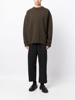 Sweter z okrągłym dekoltem Studio Nicholson brązowy